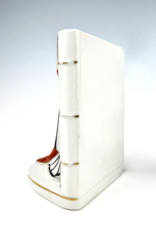 ART DECO PAIR OF CERAMIC BOOKENDS 'PIERROT AND PIERRETTE' C1930 - ADDITIONAL PHOTO 5