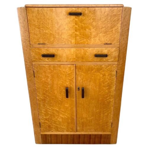 ART DECO BIRD'SEYE MAPLE COCKTAIL CABINET C1930S - ADDITIONAL PHOTO 1