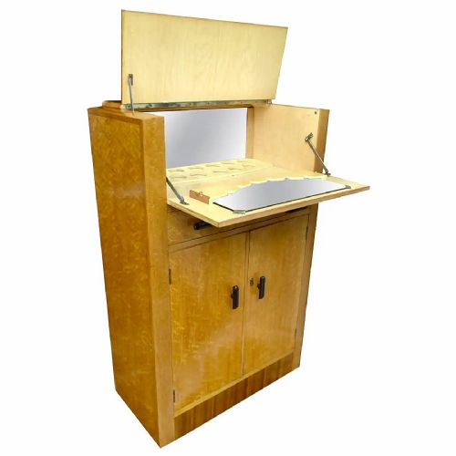 ART DECO BIRD'SEYE MAPLE COCKTAIL CABINET C1930S - ADDITIONAL PHOTO 3