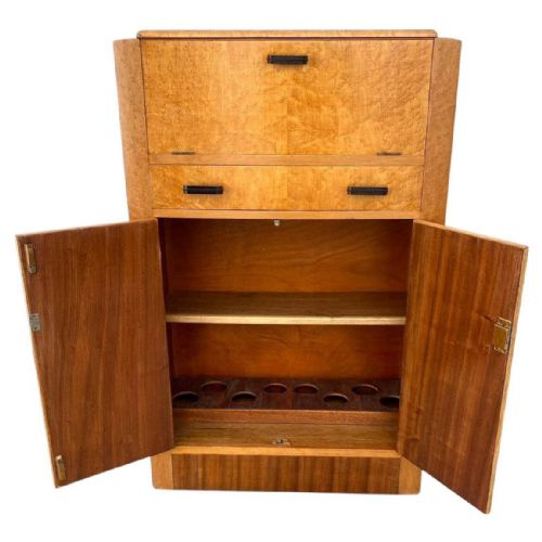 ART DECO BIRD'SEYE MAPLE COCKTAIL CABINET C1930S - ADDITIONAL PHOTO 8