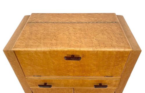 ART DECO BIRD'SEYE MAPLE COCKTAIL CABINET C1930S - ADDITIONAL PHOTO 9