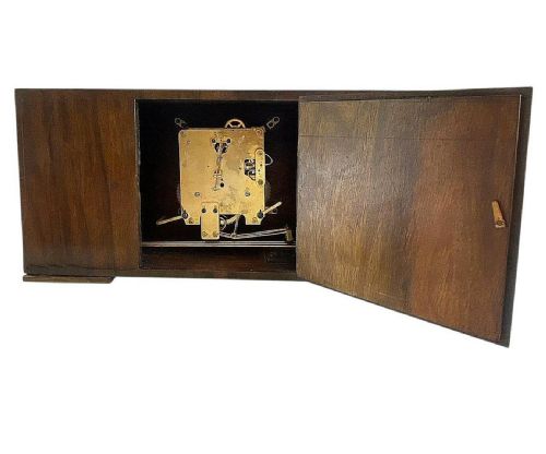 IMPRESSIVE LARGE ART DECO WALNUT CHIMING MANTEL CLOCK BY HALLER C1935 - ADDITIONAL PHOTO 10