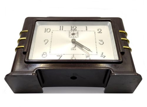 ART DECO FRENCH BAKELITE STREAMLINE MANTLE CLOCK BY JAZ C1930 - ADDITIONAL PHOTO 6