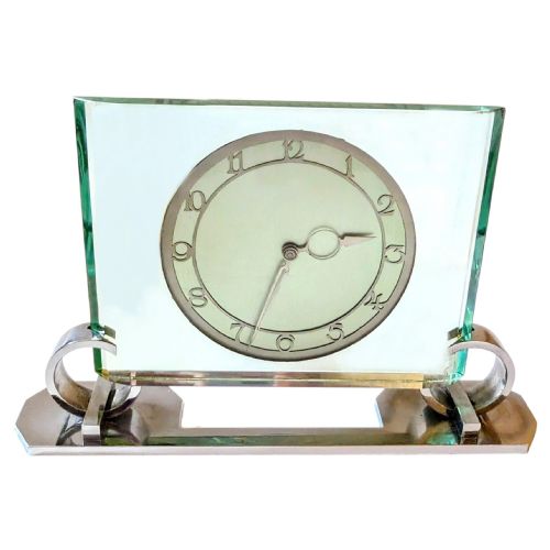 IMPRESSIVE ART DECO MODERNIST WIND UP MANTLE CLOCK BY SMITHS CLOCKMAKERS C1930