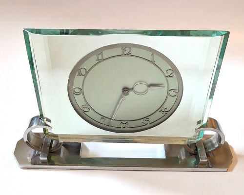 IMPRESSIVE ART DECO MODERNIST WIND UP MANTLE CLOCK BY SMITHS CLOCKMAKERS C1930 - ADDITIONAL PHOTO 3