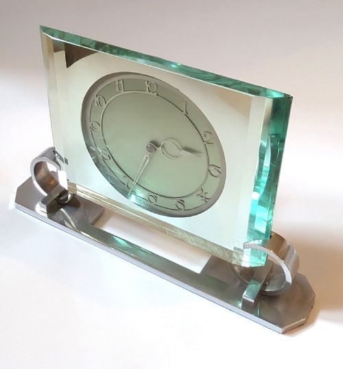 IMPRESSIVE ART DECO MODERNIST WIND UP MANTLE CLOCK BY SMITHS CLOCKMAKERS C1930 - ADDITIONAL PHOTO 4