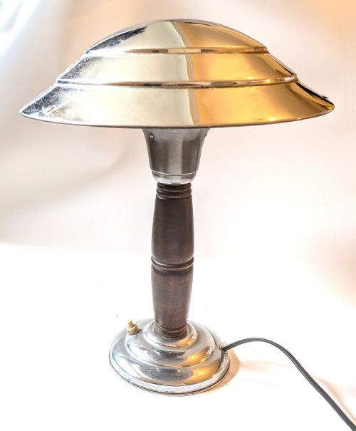 MODERNIST MACHINE AGE CHROME DESK LAMP C1930 - ADDITIONAL PHOTO 4