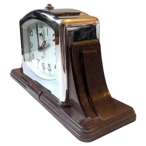 ART DECO BAKELITE DESK CLOCK BY JAZ FRANCE C1930 - ADDITIONAL PHOTO 2