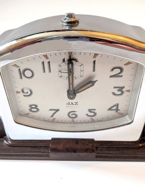 ART DECO BAKELITE DESK CLOCK BY JAZ FRANCE C1930 - ADDITIONAL PHOTO 7