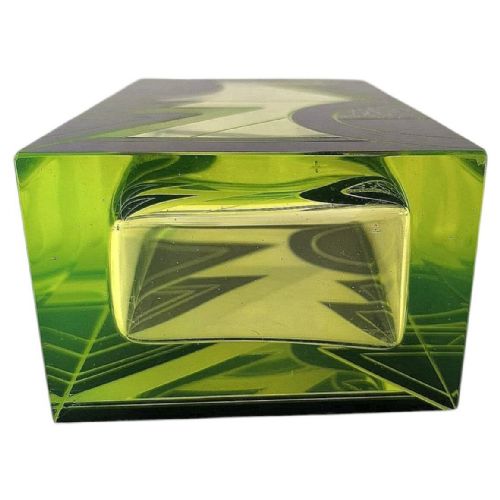 SPECTACULAR ART DECO URANIUM GLASS VASE BY KARL PALDA C1930 - ADDITIONAL PHOTO 1