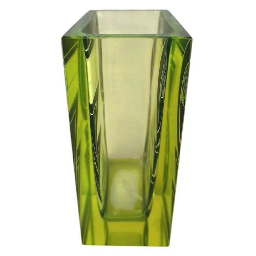 SPECTACULAR ART DECO URANIUM GLASS VASE BY KARL PALDA C1930 - ADDITIONAL PHOTO 6