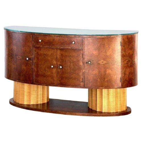 SPECTACULAR ART DECO SIDEBOARD IN WALNUT SYCAMORE BY HILLE C1930 - ADDITIONAL PHOTO 1