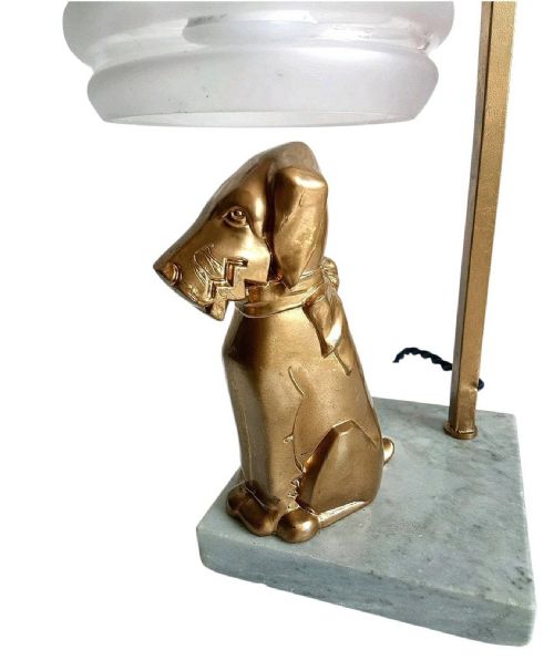 ART DECO FRENCH NOVELTY DOG PARROT TABLE LAMP FRANCE C1935 - ADDITIONAL PHOTO 8