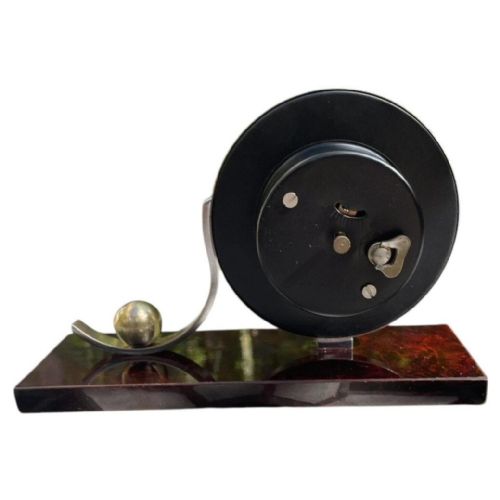 ART DECO 30HR DESK CLOCK ON A BAKELITE BASE FULLY SERVICED C1930 - ADDITIONAL PHOTO 2