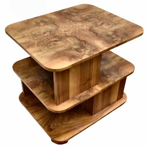 Art Deco Walnut Sectional Book Table, English, C1930