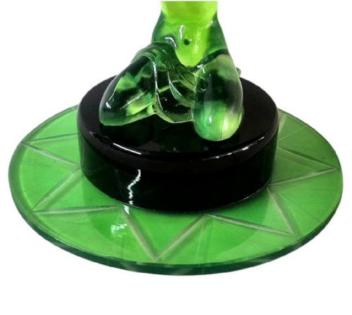 SPECTACULAR ART DECO URANIUM GLASS FIGURAL COMPORT CENTREPIECE C1930 - ADDITIONAL PHOTO 7