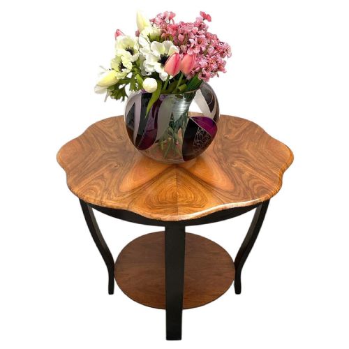 Art Deco Two Tier Figured Walnut Coffee Table, English, C1930