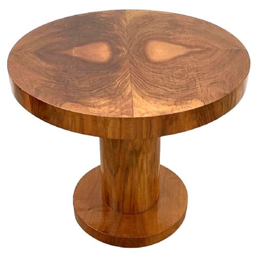 Attractive Art Deco Walnut Circular Occasional Table, English, C1930