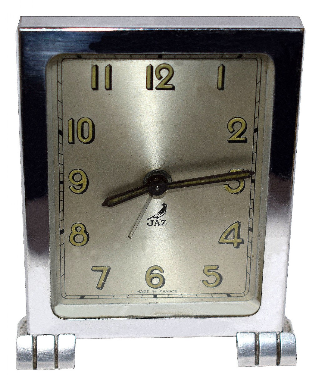 Art Deco Chrome Clock By Jaz