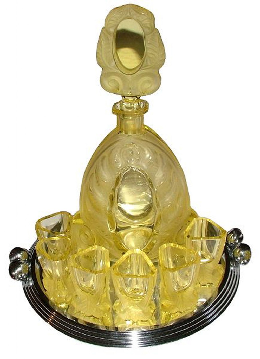 Art Deco Czech Decanter Set 