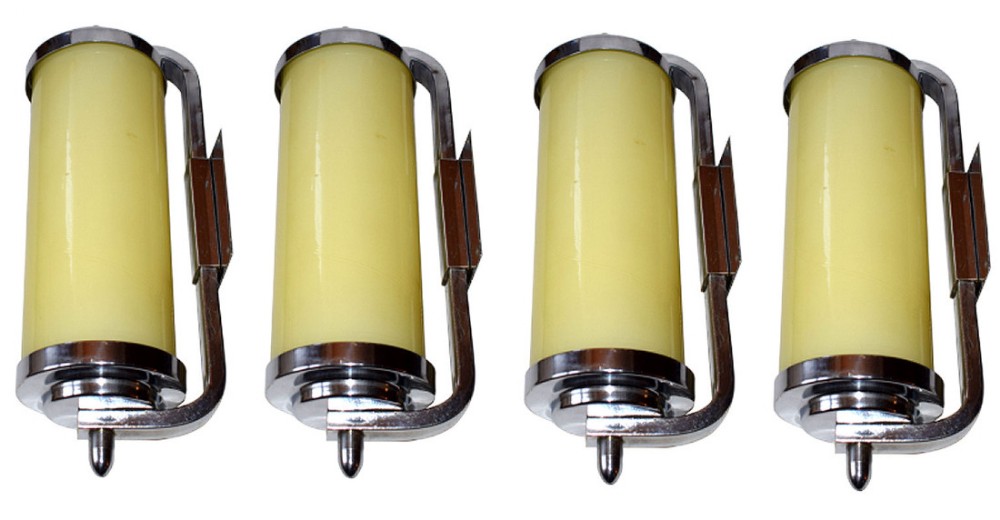 Superb 1930s Art Deco Set Of four Wall Lights