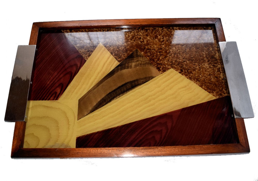 1930s Art Deco Geometric Large Serving Tray