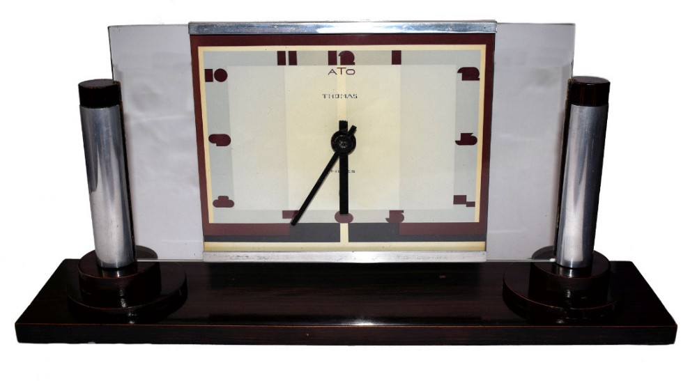 Impressive Modernist Art Deco Clock By ATO c1929