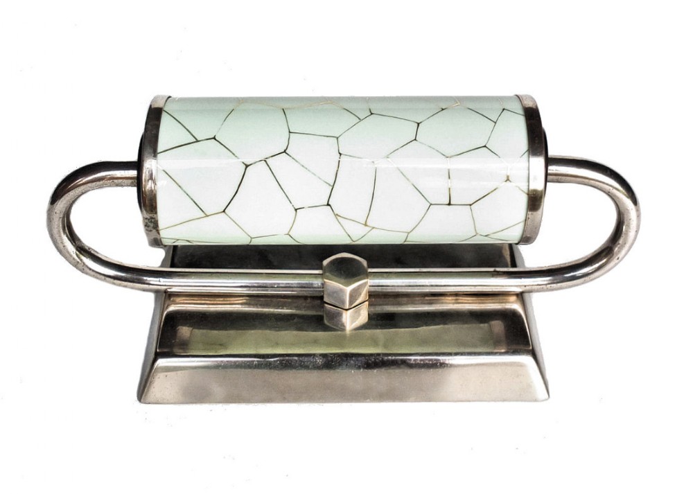 Art Deco Chrome and Glass Machine Age Lamp