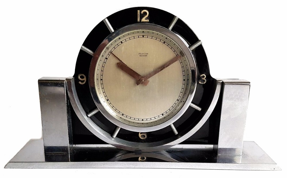 Art Deco Modernist ImHof Eight Day Alarm Clock 
