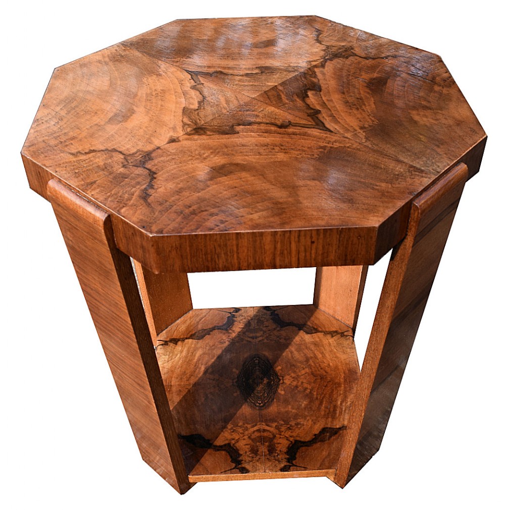 Art Deco Figured Walnut Occasional Table