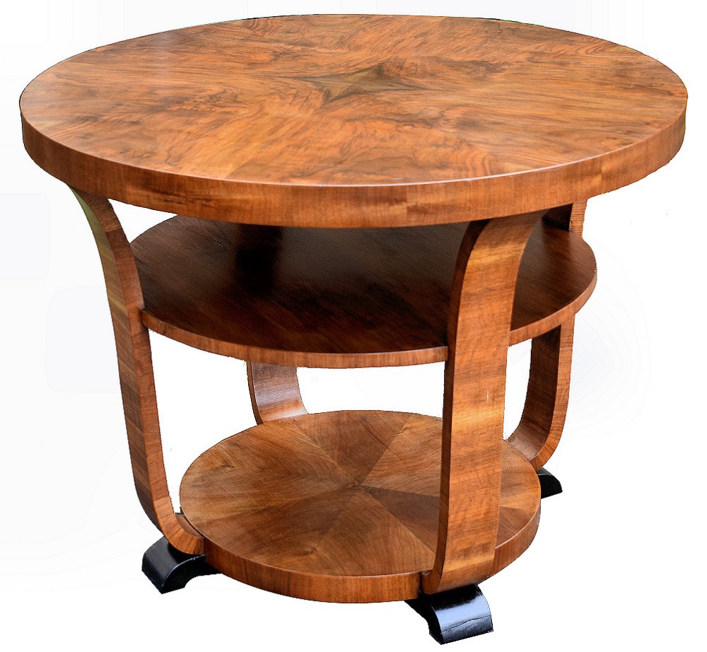 Art Deco Centre Table in Figured Walnut