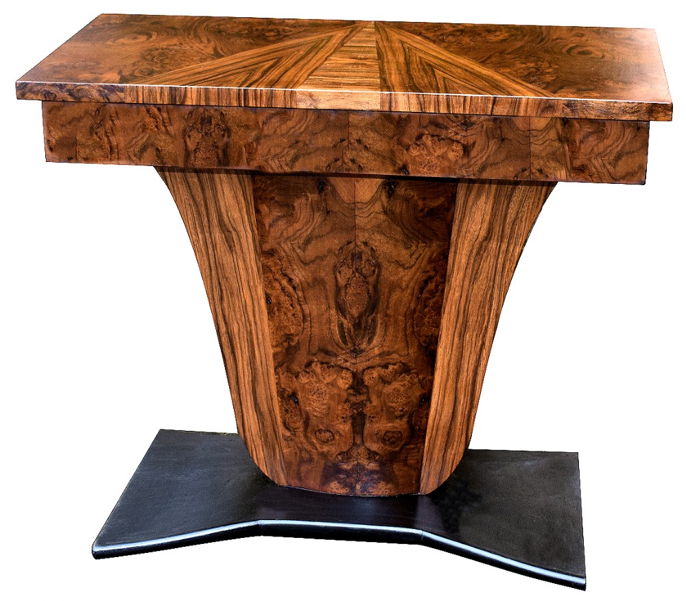 1930's Art Deco Walnut Console Table