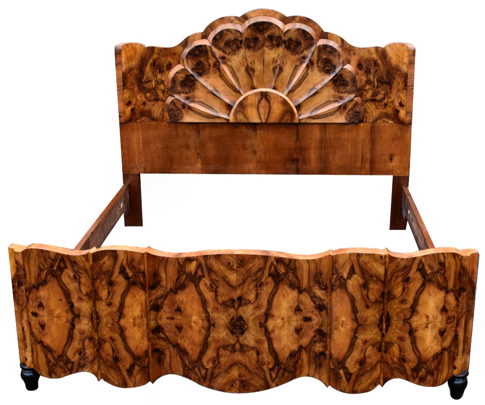 Rare Italian 1930's Art Deco King size Bed