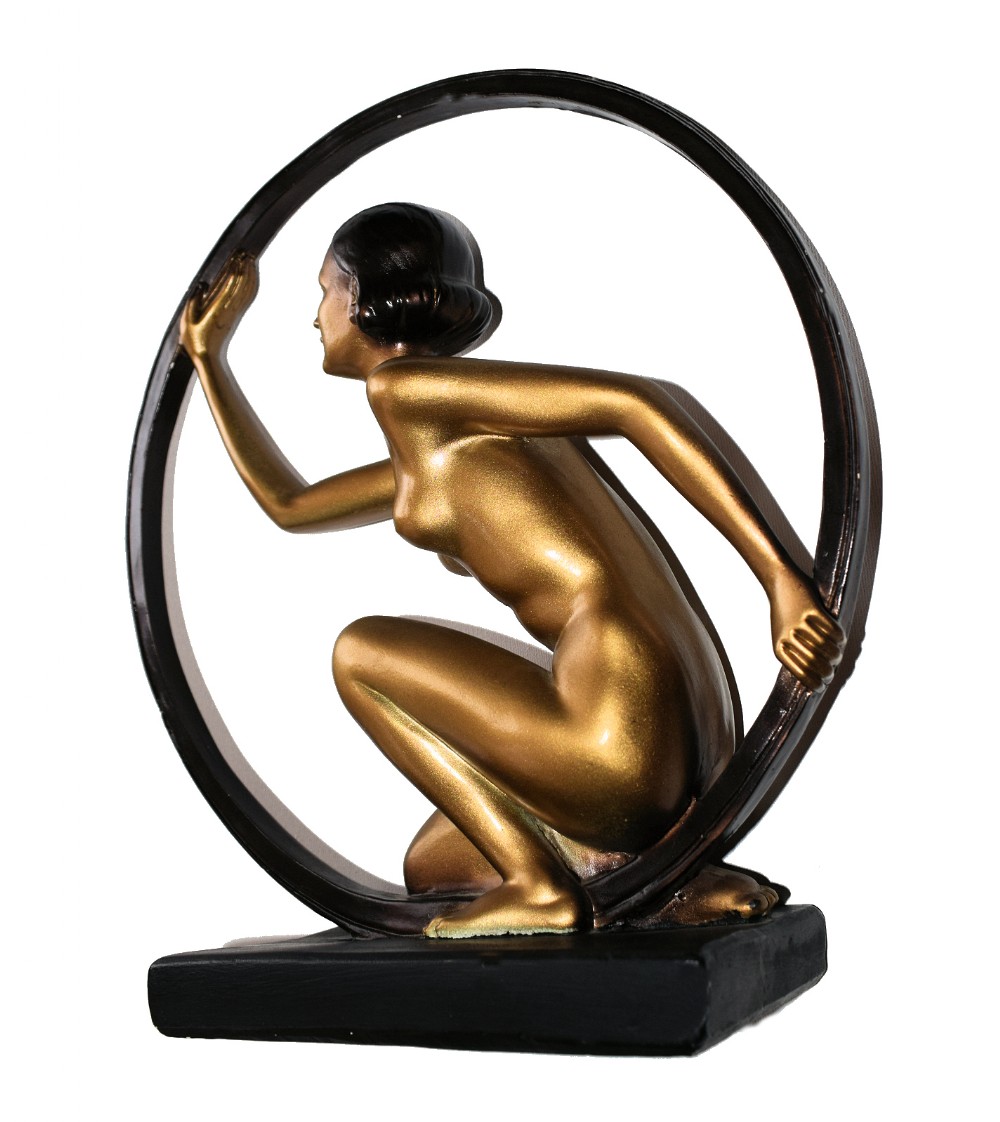 Original Art Deco Leonardi Hoop Lady Plaster Figure