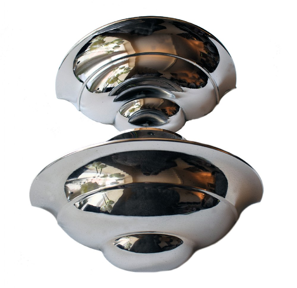 1930's Matching Pair Of English Chrome Art Deco Wall Lights