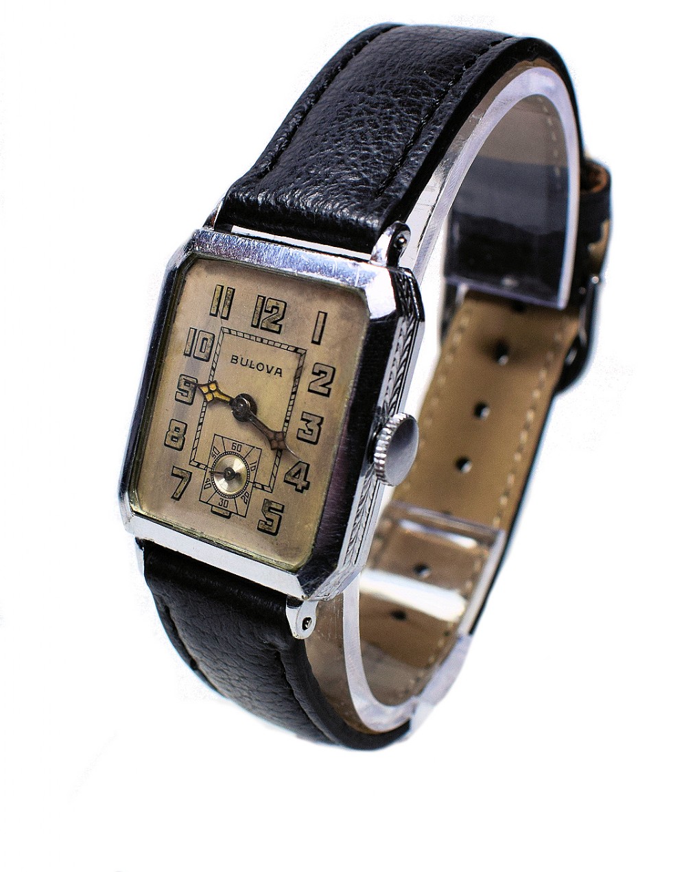 Men's 1928 Art Deco 14K Gold Filled Bulova Wristwatch