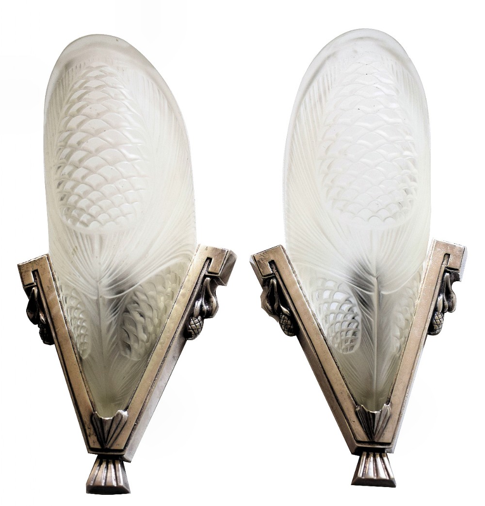 Matching Pair of Art Deco French Wall Lights