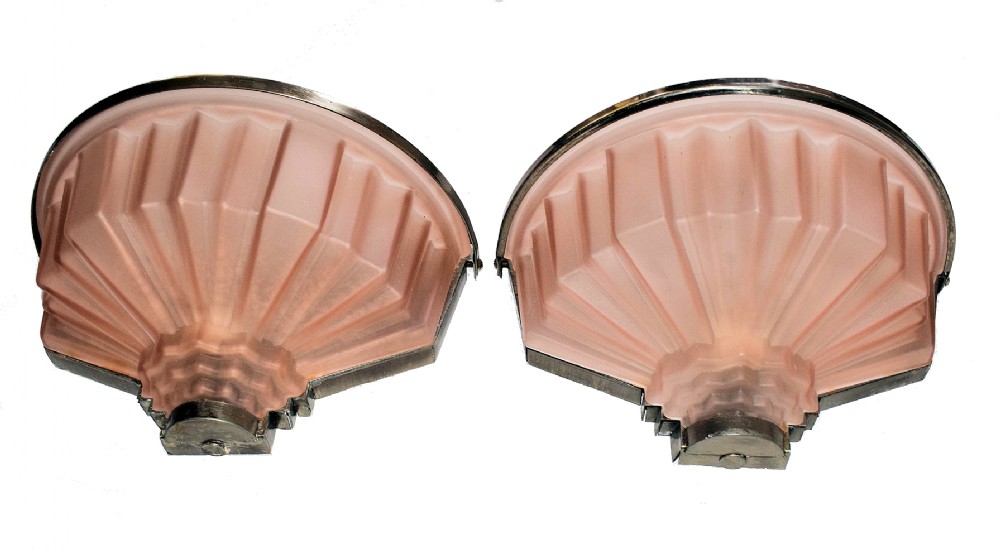 Matching Pair of Art Deco Wall Lights
