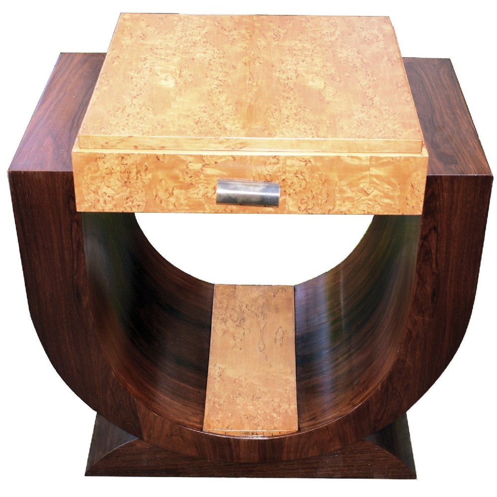 Superb 1930's French U base Side table With Drawer