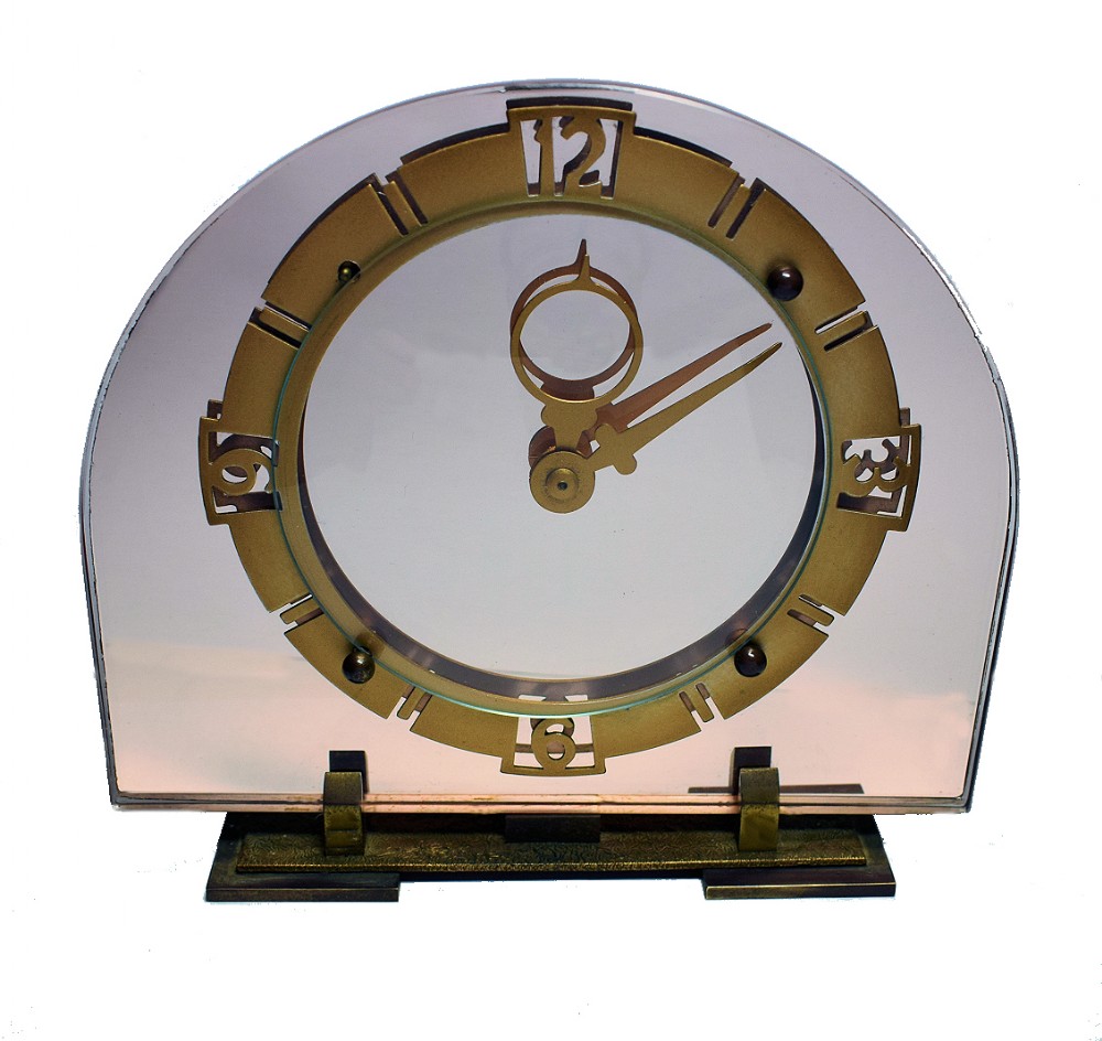 Art Deco English Mirror Mantle Clock