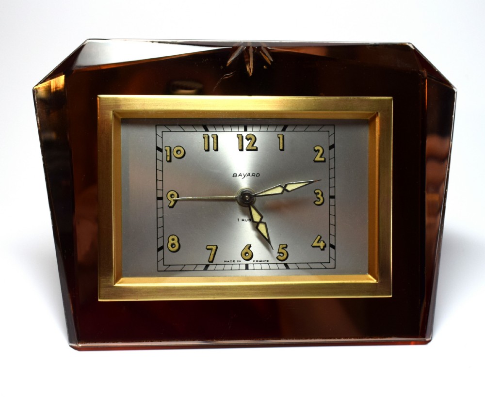 French Free Standing 1930's Art Deco Mirror Clock View V