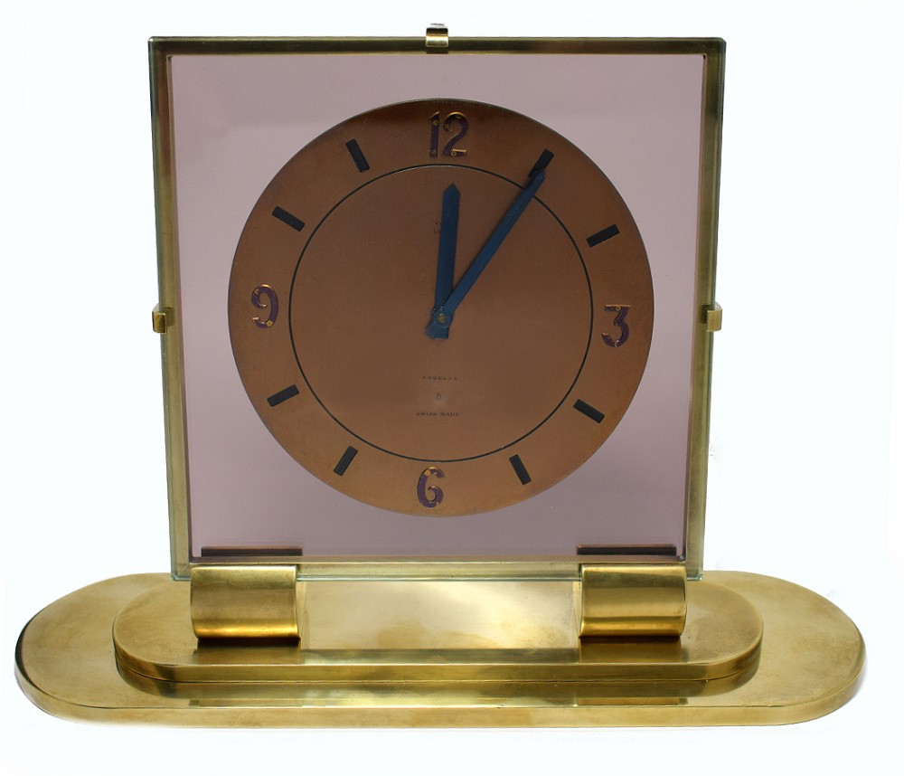 Very Rare Angelus Art Deco 8 Day Clock With Strike