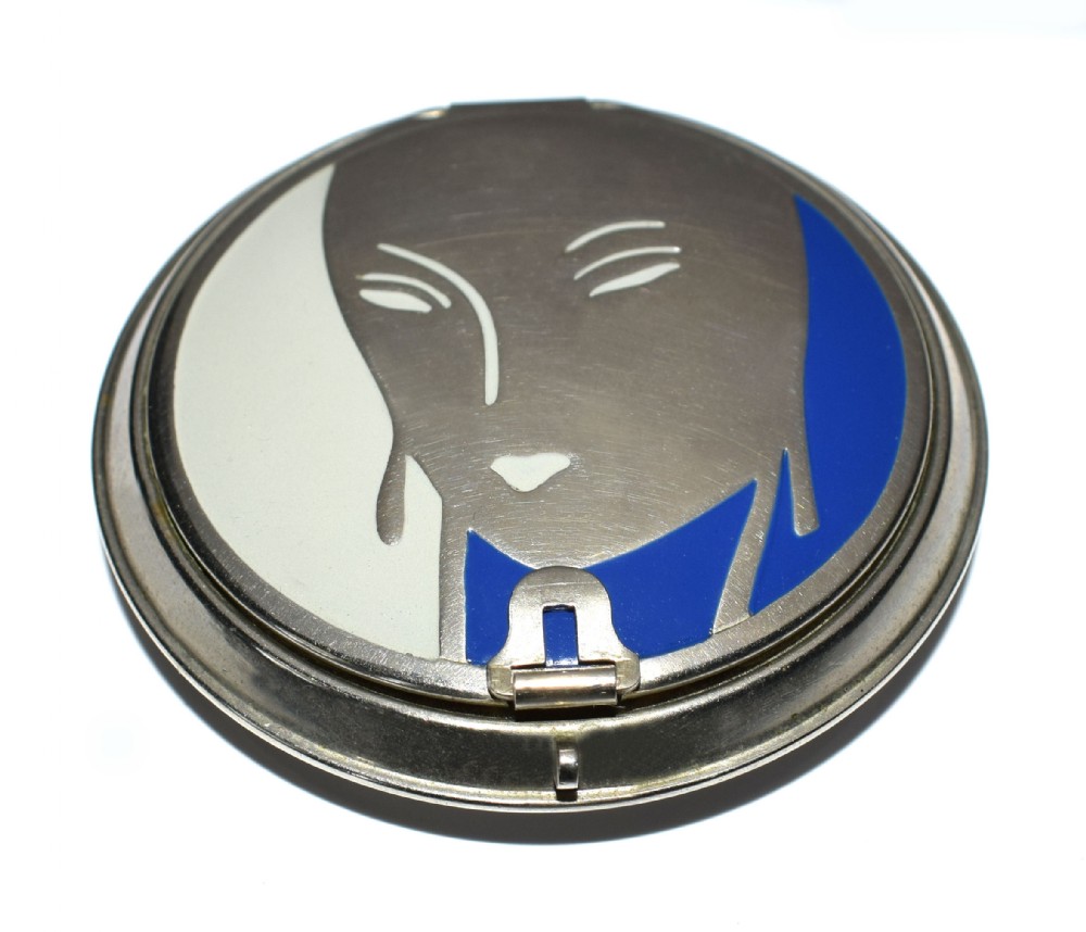 Art Deco 1930's Three Flowers Ladies Compact