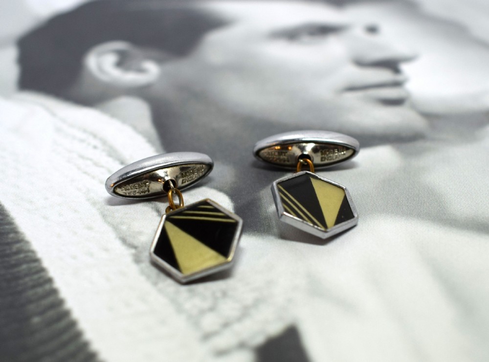 Art Deco Mens Geometric Cufflinks View II