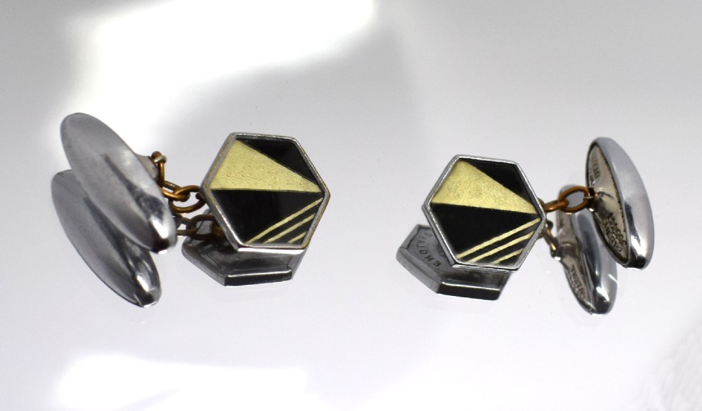 Art Deco Mens Geometric Cufflinks View IV
