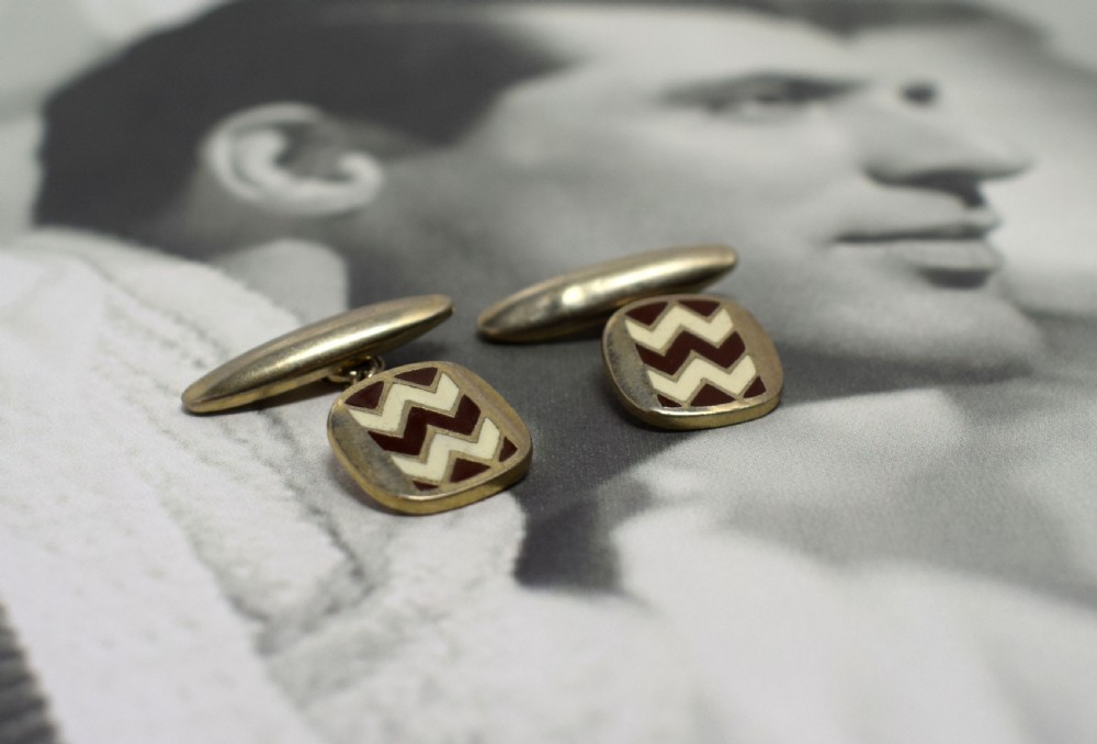 Art Deco Mens Geometric Cufflinks View II