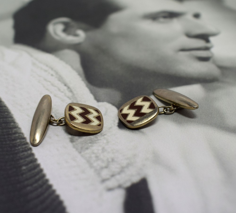 Art Deco Mens Geometric Cufflinks View III