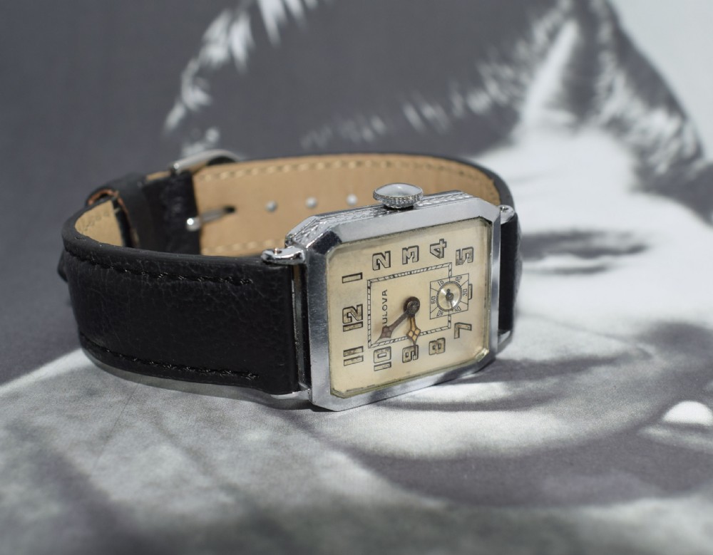 Men's 1928 Art Deco 14-Karat Gold Filled Bulova Wristwatch