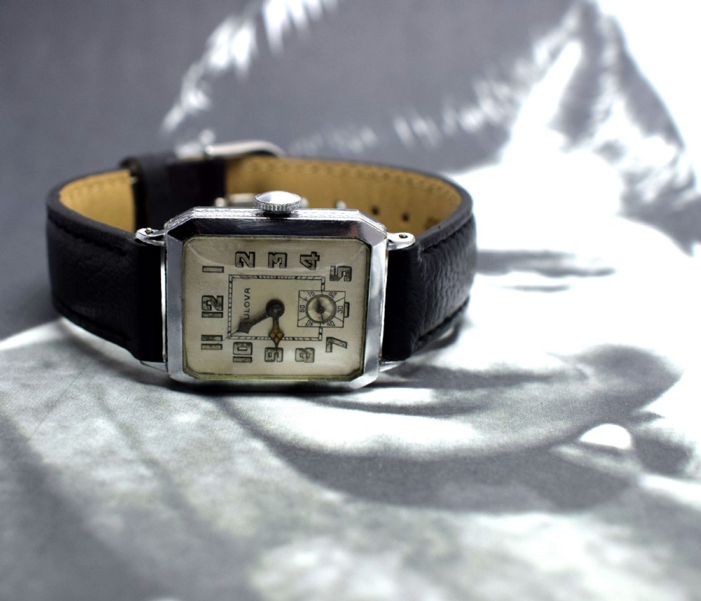 Men's 1928 Art Deco 14-Karat Gold Filled Bulova Wristwatch View II