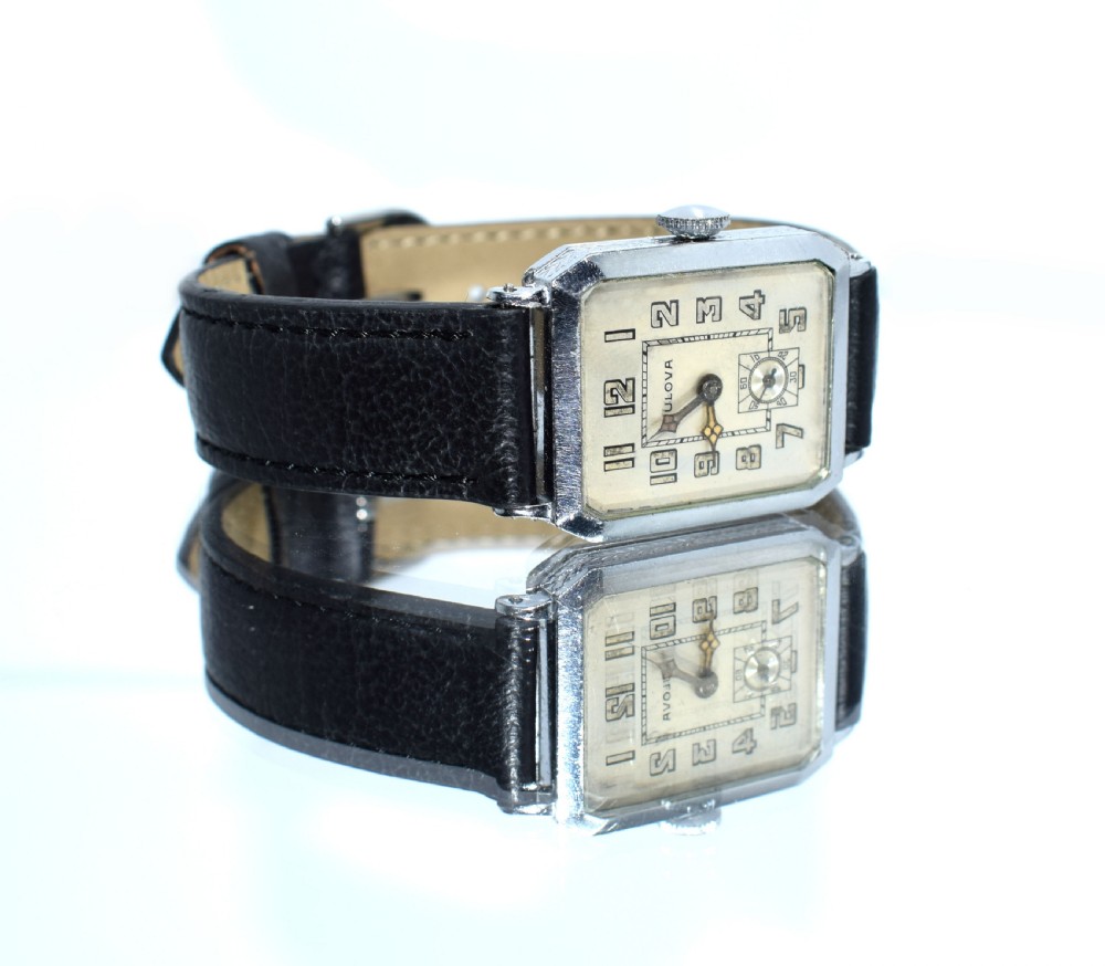 Men's 1928 Art Deco 14-Karat Gold Filled Bulova Wristwatch View X